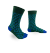Chaussettes fantaisie en coton hommes remaillés à la main Louix XIV vert émeraude
