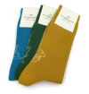 Striped handly remeshed combed cotton socks