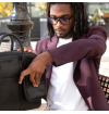 Black vegan clutch bag for men