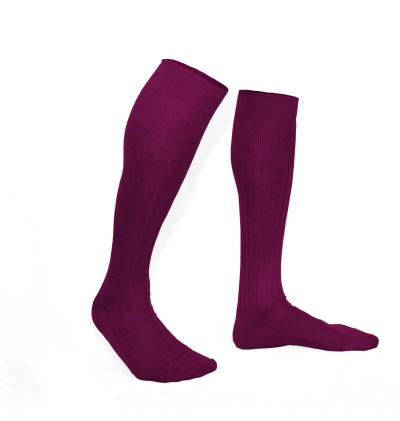 Purple plum pure mercerized cotton knee-high socks