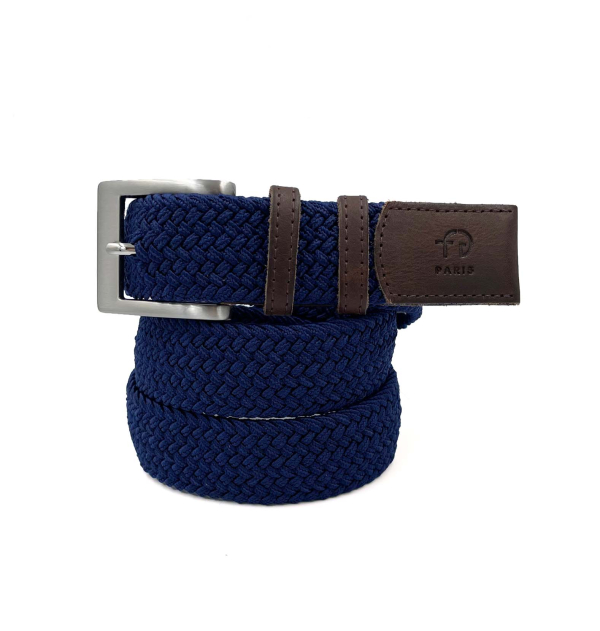 Made in france braided belt with leather ends 