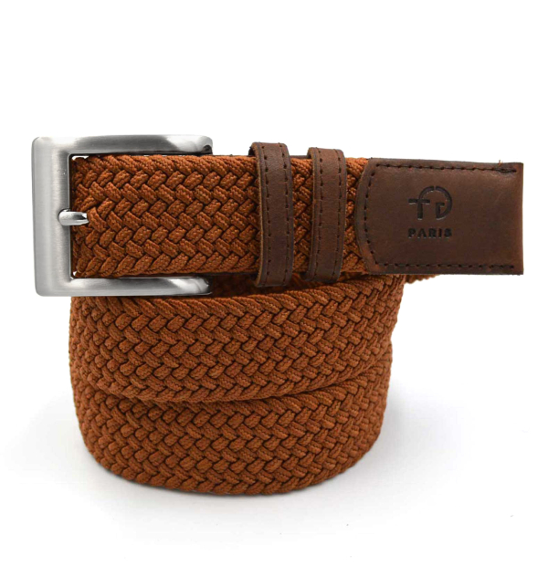 Ceinture tressee made in france finitions en cuir