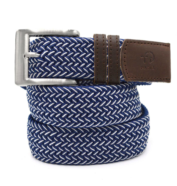 Made in france braided belt with leather ends 