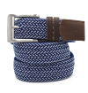 Ceinture Tressée marine et blanc
