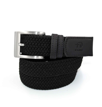 Made in france braided belt with leather ends 