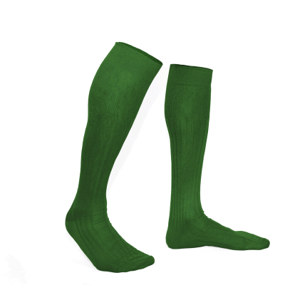 Grass green pure mercerized cotton knee-high socks