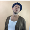 Unisex navy blue pure wool beret made in france