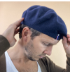 Béret pur laine bleu unisexe bleu marine made in france